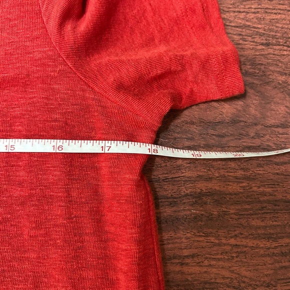 Eileen Fisher Womens Medium Red Short Sleeve Linen T Shirt - Picture 4 of 6